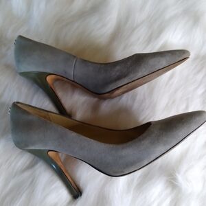 coach grey suede heels size 5.5
